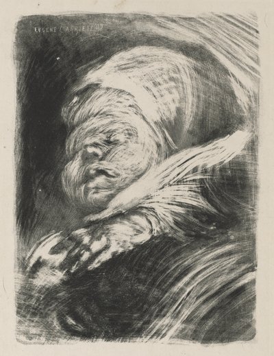 Bir Bonnet içinde yenidoğan by Eugène Carrière