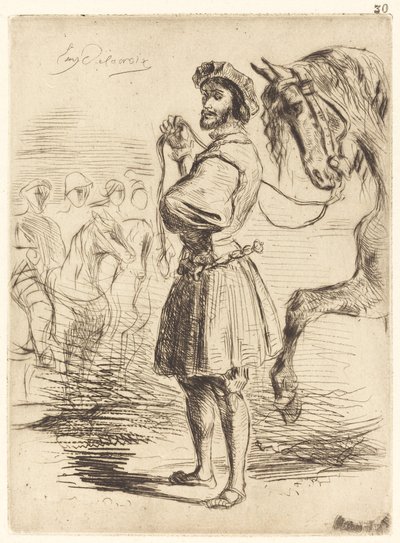 Francis I Döneminden Bir Lord by Eugène Delacroix