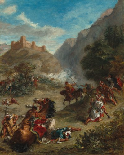 Dağlarda Çatışan Araplar, 1863. by Eugène Delacroix