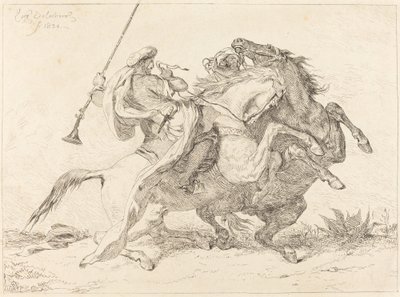 Mağribi Atlılarının Karşılaşması (Rencontre de Cavaliers Maures) by Eugène Delacroix