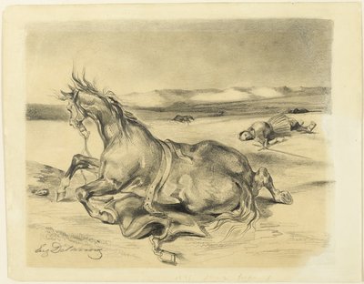 Düşmüş At ve Ölü Şövalye by Eugène Delacroix