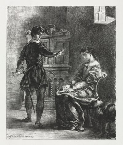 Hamlet: Hamlet ve Ophelia by Eugène Delacroix