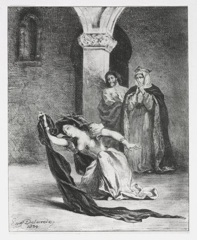 Hamlet: Ophelia İlahisi by Eugène Delacroix