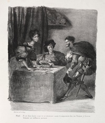 Faust için çizimler: Mephistopheles Marthe