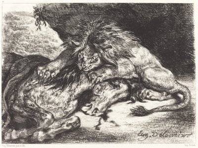 Atı Yiyen Aslan Atı Yiyen Aslan, 1844. by Eugène Delacroix