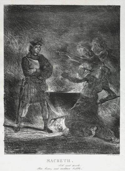 Macbeth Cadılara Danışmak by Eugène Delacroix