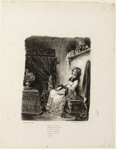 Çıkrıktaki Marguerite by Eugène Delacroix