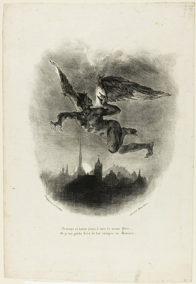 Mefistofeles Uçan by Eugène Delacroix