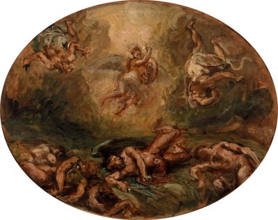 Aziz Michael Şeytanı Yendi by Eugène Delacroix