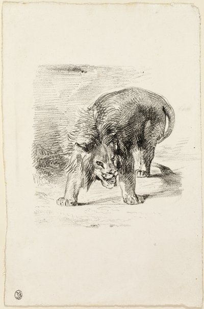 duran aslan by Eugène Delacroix