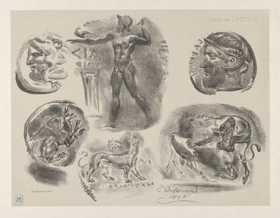Altı Yunan Sikke Çalışmaları, 1825., 1825. by Eugène Delacroix