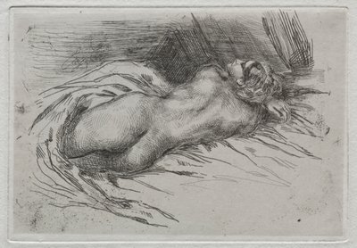 Arkadan Görülen Bir Kadının İncelenmesi by Eugène Delacroix