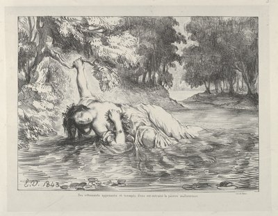 Ophelia'nın Ölümü, 1843., 1843. by Eugène Delacroix