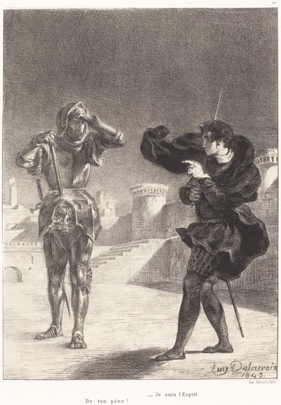Terastaki Hayalet (Perde I, Sahne V) by Eugène Delacroix