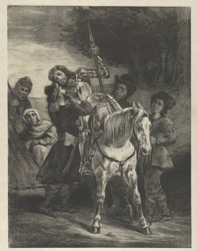 Çingeneler Tarafından Alınan Yaralı Goetz, 1836-43., 1836-43. by Eugène Delacroix