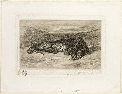 Çölde Dinlenen Kaplan by Eugène Delacroix