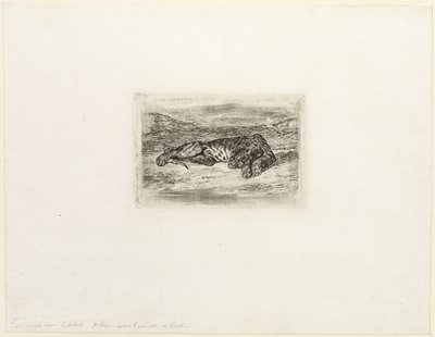Çölde Dinlenen Kaplan by Eugène Delacroix