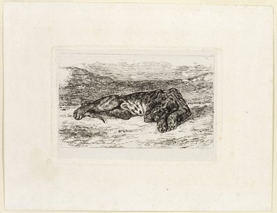 Çölde Dinlenen Kaplan by Eugène Delacroix