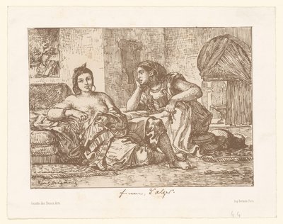 İki oturan Cezayirli kadın Femmes d