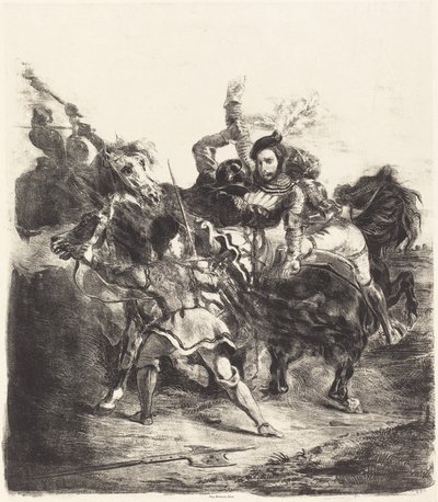 Weislingen Goetz Kuvvetleri Tarafından Saldırıya Uğradı Weislingen Goetz halkı tarafından saldırıya uğradı, 1836. by Eugène Delacroix