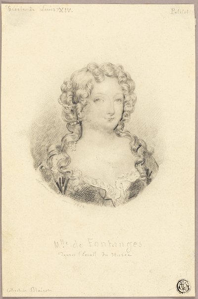 Bayan de Fontanges Madalyon Portresi by Eugène François Marie Joseph Devéria