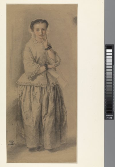 Jeanne Dielman'ın portresi, ayakta, tam boy by Eugène François de Block
