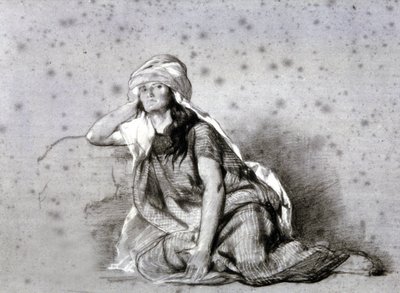 Sahel#39;deki Berberi kadın by Eugène Fromentin