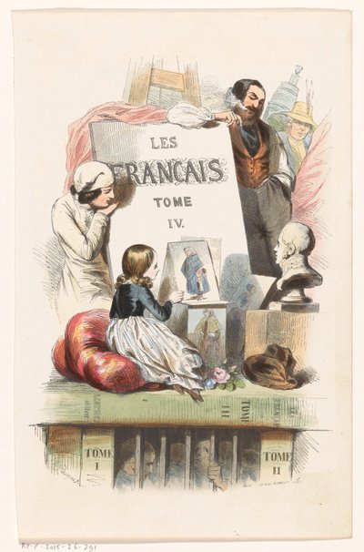 Sanat Başlık sayfasına bakan kişiler: Les Français peints par eux-mêmes, 1841 by Eugène Guillaumot