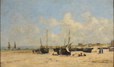 Gelgit sırasında Berck plajı by Eugene Louis Boudin