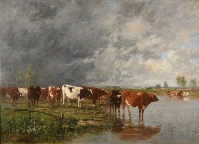 Sürü içme by Eugene Louis Boudin
