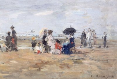 Trouville, Plaj manzarası by Eugene Louis Boudin