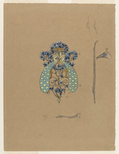 Tavus Kuşu Motifli Kemer Tokası Tasarımı by Eugene Grasset