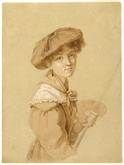 Otoportre, 1820-29 (kalem, sepya ve kağıt üzerine guaj) by Eugénie Tripier Lefranc