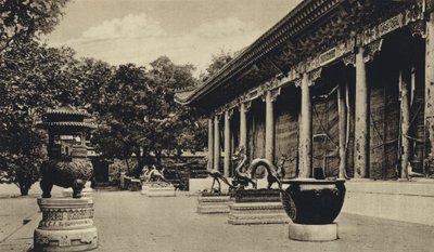 Çin, Buda tapınağı (s/b fotoğraf) by European Photographer