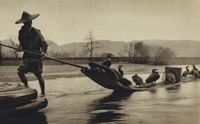Çin, karabatak avı (s/b fotoğraf) by European Photographer