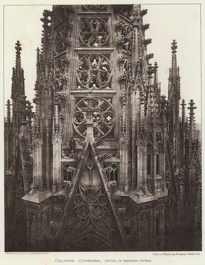 Köln Katedrali, Batı Kulelerinin Detayı (s/b fotoğraf) by European Photographer