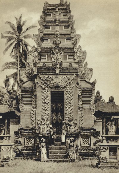 Hollanda Hint Adaları, Tapınak, Bali (s/b fotoğraf) by European Photographer
