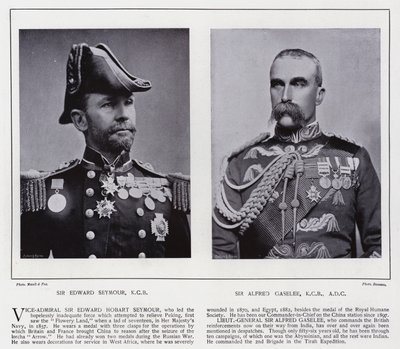 Sir Edward Seymour, Sir Alfred Gaselee (s/b fotoğraf) by European Photographer