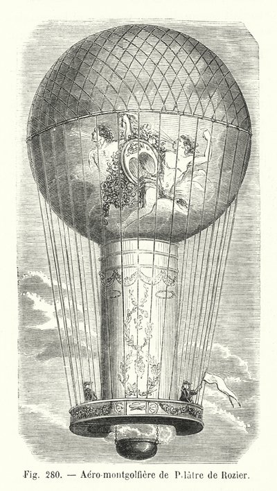 Pilatre de Rozier tarafından Aero-montgolfiere (gravür) by European School