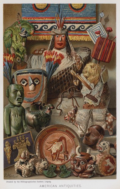 Amerikan Eski Eserleri (chromolitho) by European School