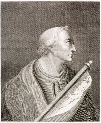 Amerigo Vespucci, İtalyan denizci ve kaşif (gravür) by European School