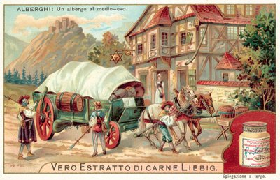 Orta çağda bir han (chromolitho) by European School