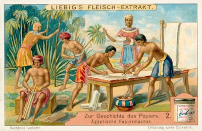 Eski Mısırlı kağıtçılar (chromolitho) by European School