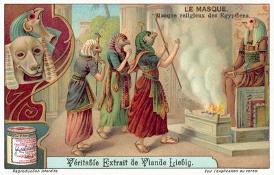 Eski Mısır dini maskeleri (chromolitho) by European School
