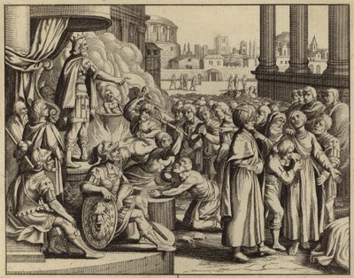 Antiochus ve yedi oğlu olan kadının şehitliği (gravür) by European School