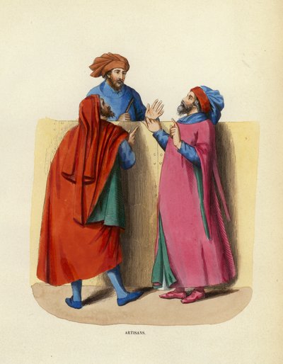 Esnaf (renkli gravür) by European School