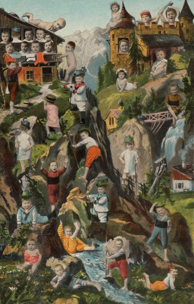 Dağlardaki bebekler (renkli taş baskı) by European School