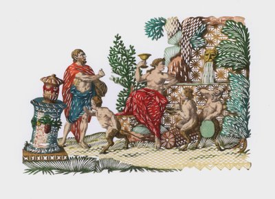 Bacchus ve Ariadne (renkli gravür) by European School