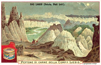 Badlands, Güney Dakota, ABD (chromolitho) by European School