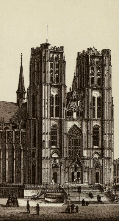 Bruxelles/Brüksel: Saints Michel ve Gudule Kilisesi (lito) by European School